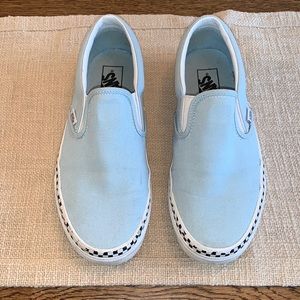 Baby Blue Checkered Vans | SZ Women’s 9.5